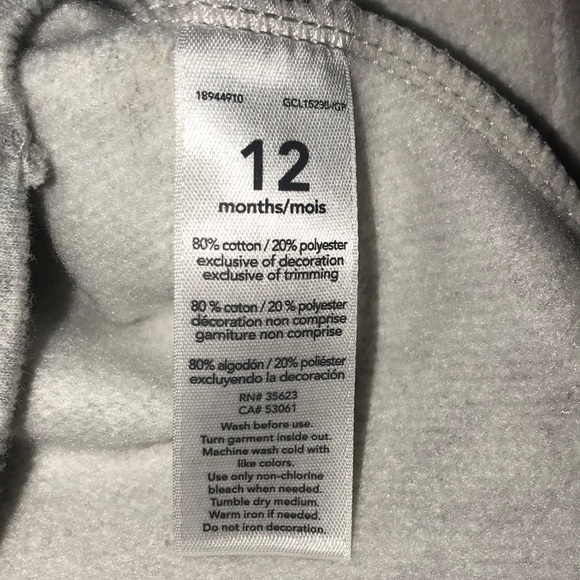 NWOT | Carter’s | 12 M | Flower print, gray jacket - Picture 4 of 7